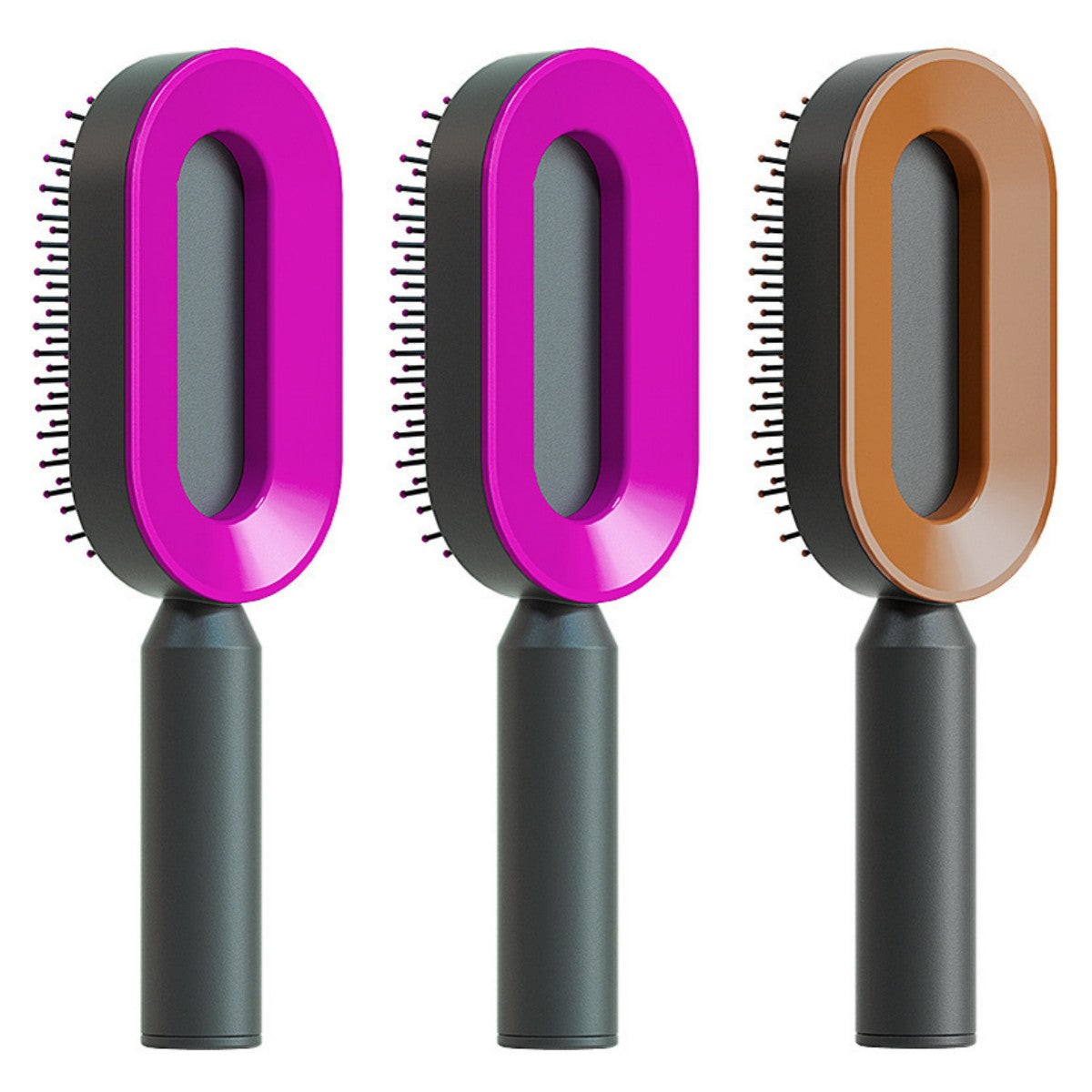 Brosse Démêlante Auto-Nettoyante | Massage Cuir Chevelu Anti-Statique